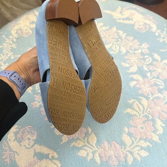 *Ros Hommerson* Blue Suede Slide Sandals Sz 8.5W - Picture 5 of 8
